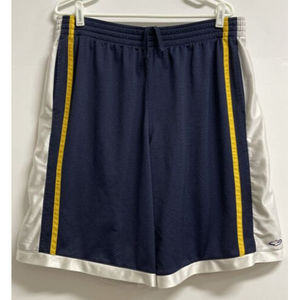 Champion Mens Basketball Shorts Blue with Yellow and White Strips Size Large